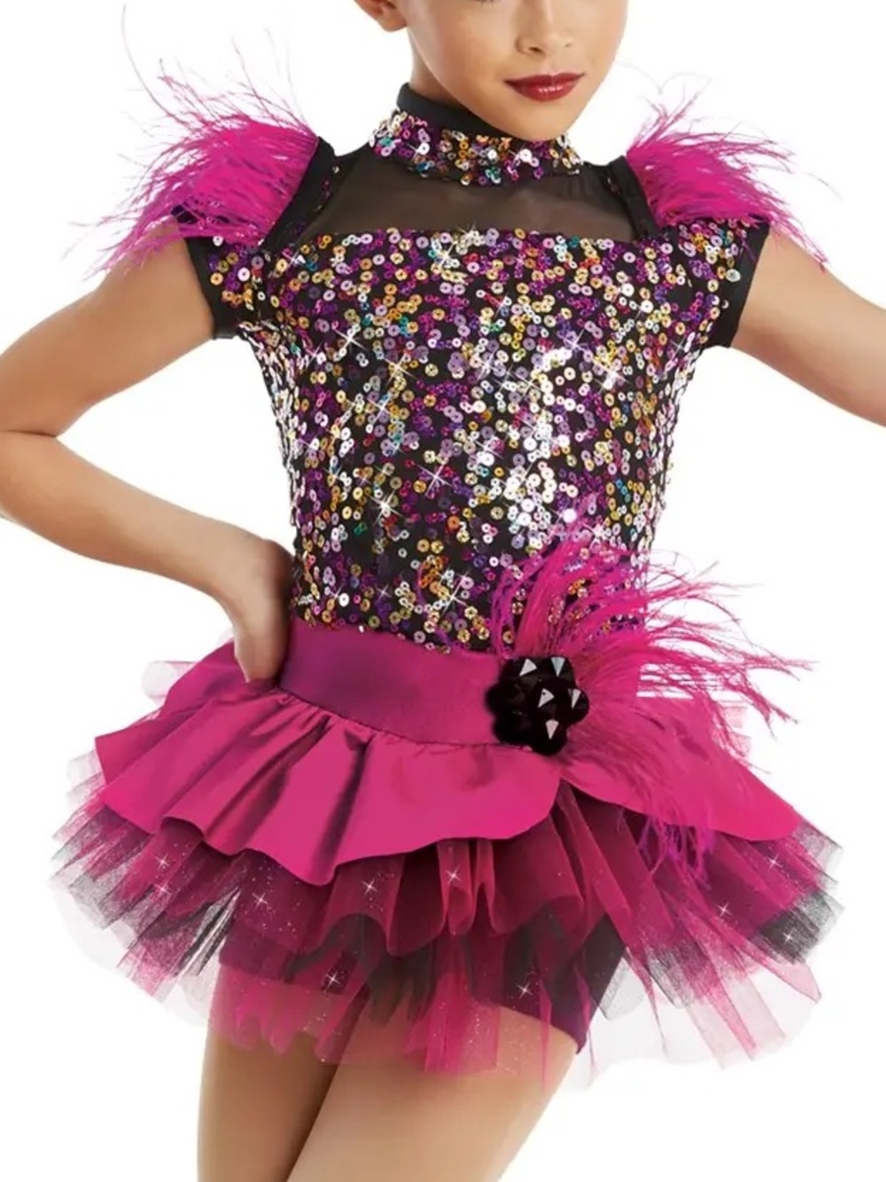 Weissman Pink Feather Dance Costume